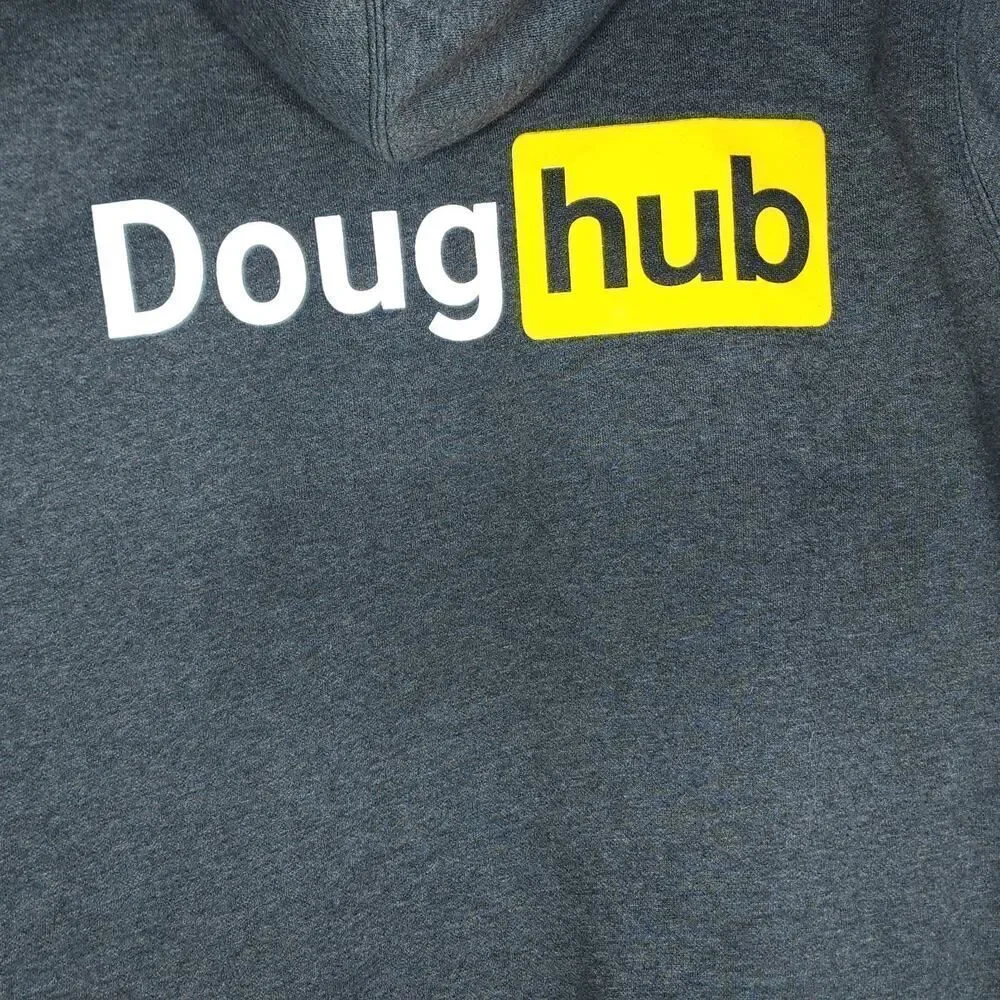 The North Face Men's Small Charcoal Gray DougHub Logo Hooded Pullover NWT